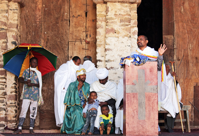 Debre Birhan Selassie Church is a humble 17th-century structure rebuilt in the 1880s
