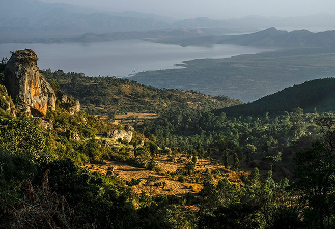 A peaceful morning view of Dorze Village