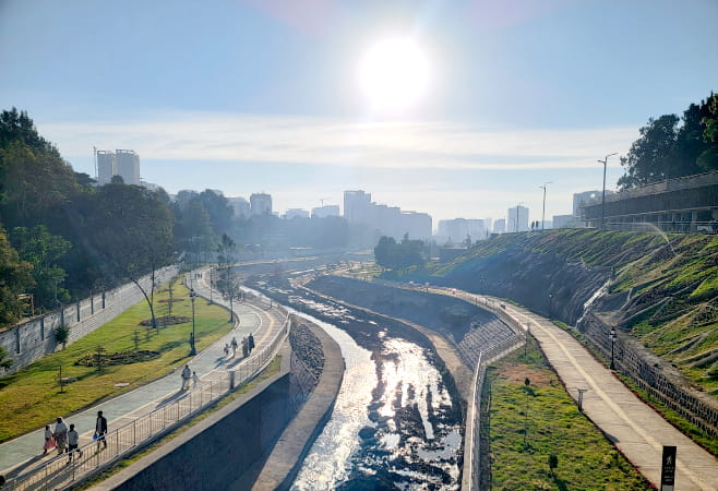 Sunrise by the riverside